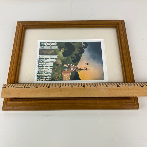 Barbara Palmer Limited Folk Art School House Print Matted and Framed - Picture 7 of 7